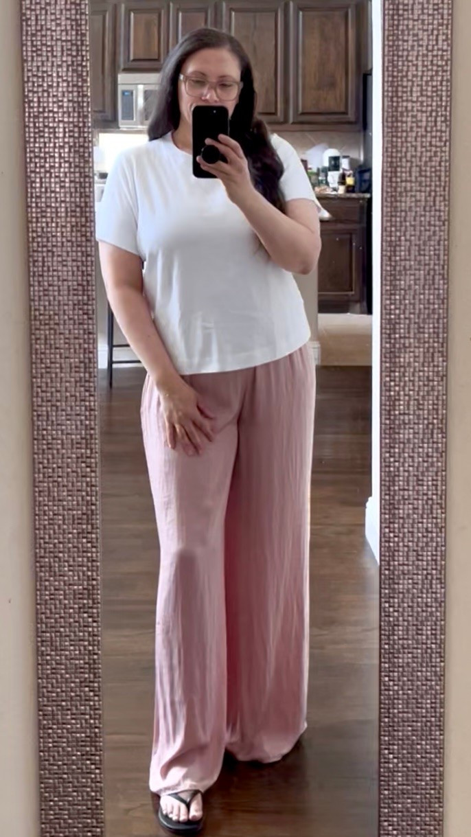 So these pants are from Zara which I can’t link here (yet 🤞🏼) but I linked some similar styles. These are very long, which I love but will definitely have to wear with heels. I’m almost 5’7” with long legs (long inseam). Sz large.

#LTKootd #LTKOver40 #LTKMidsize