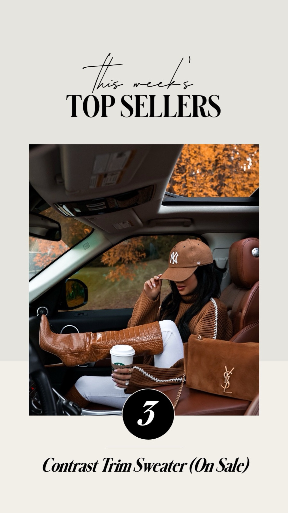 This week’s best seller on #miamiamine
Saks contrast trim sweater on sale / camel blazer / chunky knit sweater 

#LTKSeasonal #LTKsalealert #LTKstyletip