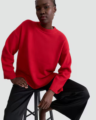 F&F Knitted Slouchy Jumper with Wool in Red | Tesco F&F
