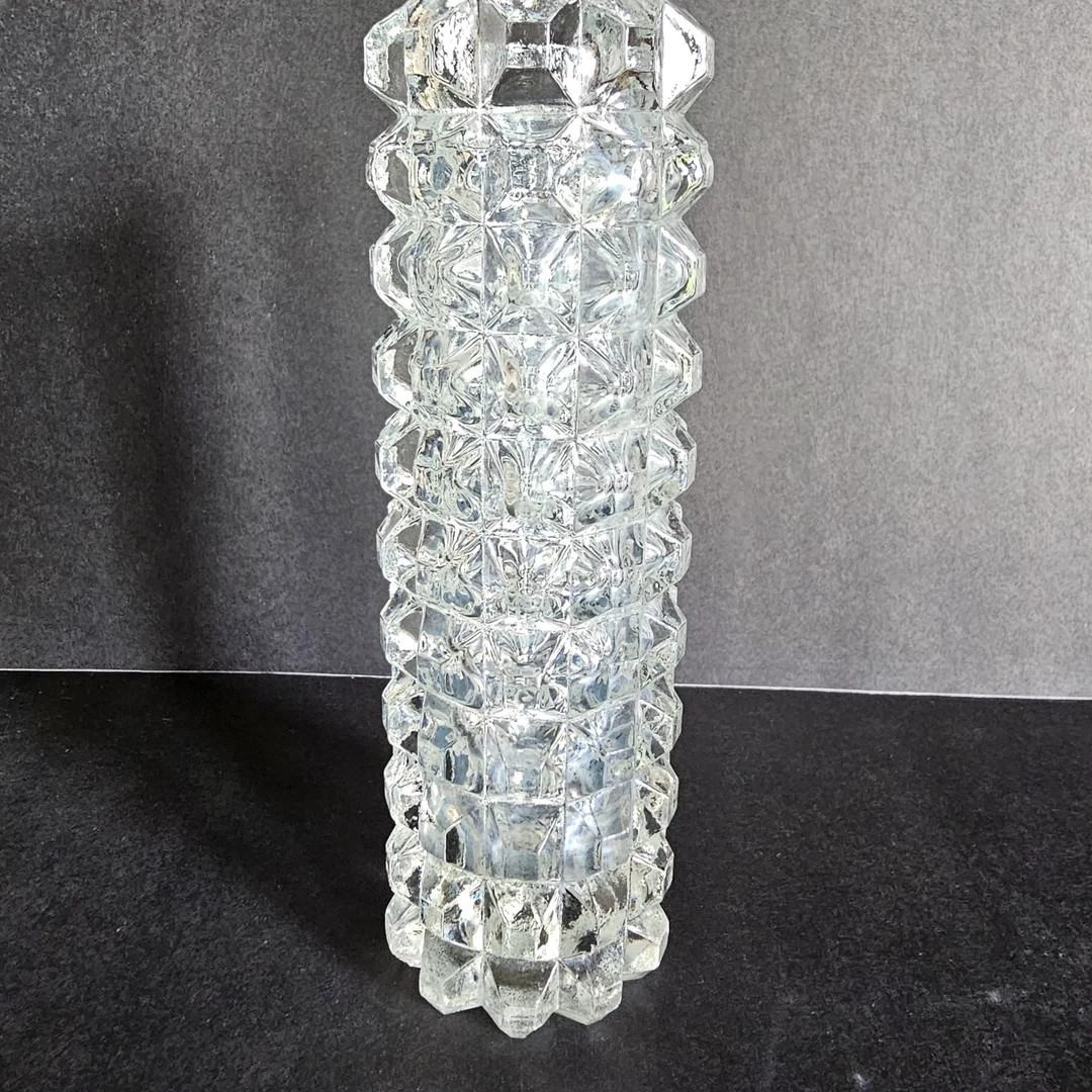 Vintage Textured Glass Bud Vase Clear Glass Flower Vase - Etsy | Etsy (US)