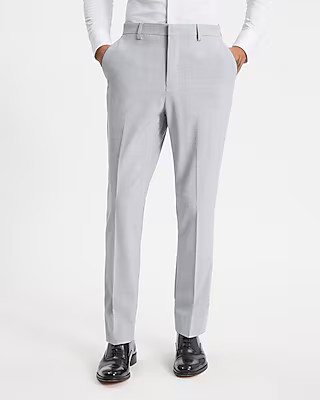 Slim Light Gray Wool-Blend Modern Tech Suit Pant | Express