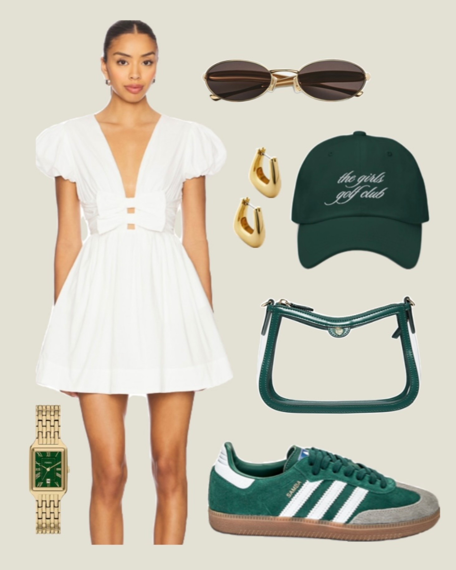 Waste management outfit idea 💚
White mini dress under $100! 


golf outfit, clear game day bag, green adidas sambas, how to style a dress down, casual cute outfit, game day style, green hat and white dress outfit, adidas sambas outfit, dress and sneakers 

#LTKFindsUnder100 #LTKActive #LTKSaleAlert