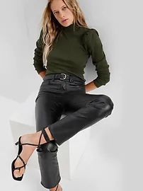 High Rise Faux-Leather Vintage Slim Pants | Gap (US)