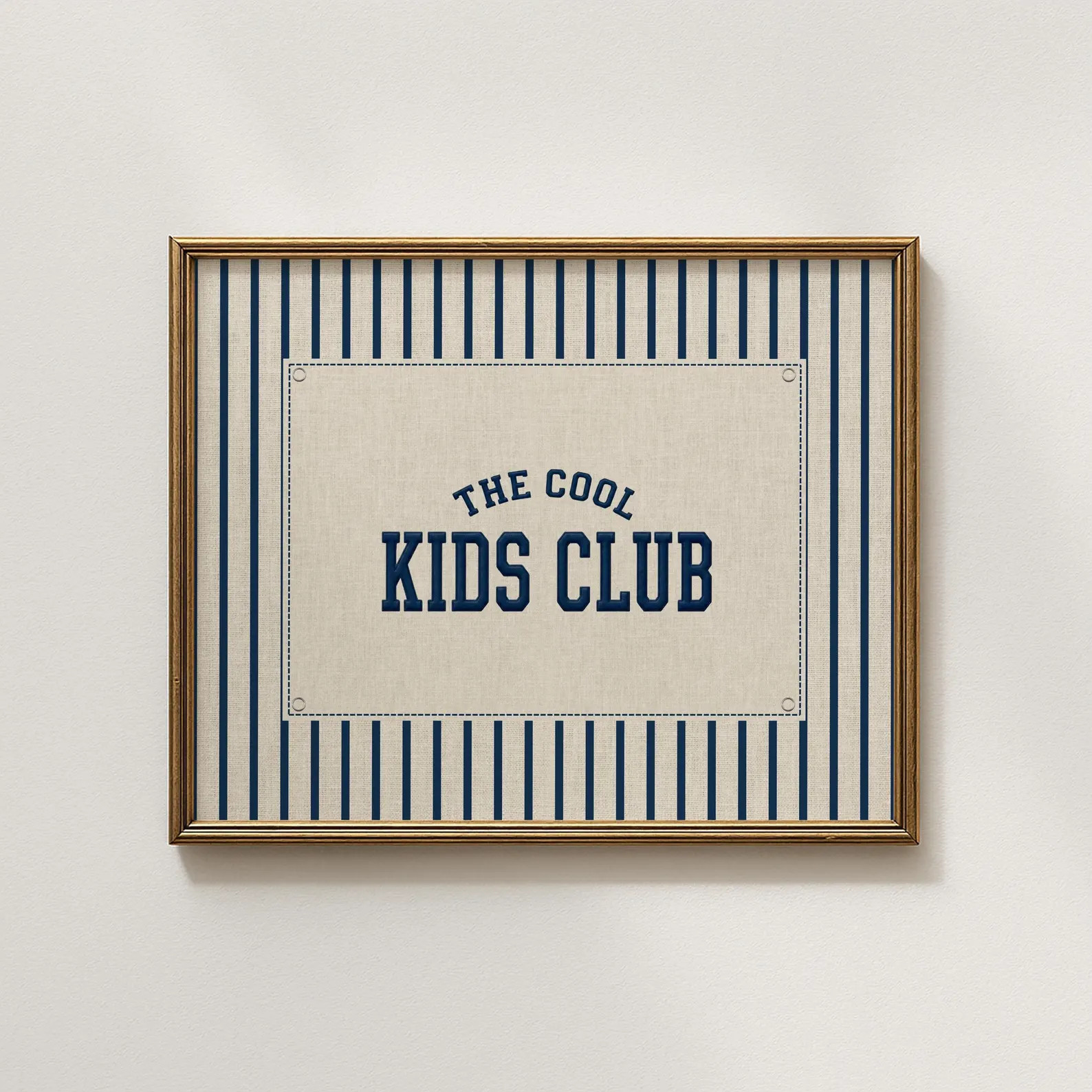 The Cool Kids Club Printable Wall Art, Nautical Nursery Decor,  Blue Stripe Coastal Wall Art, Bea... | Etsy (Global)