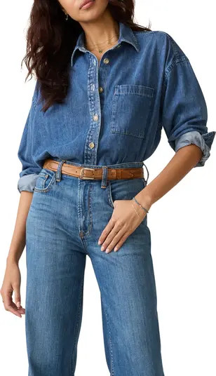 Sunfair Oversized Organic Cotton Denim Button-Up Shirt | Nordstrom