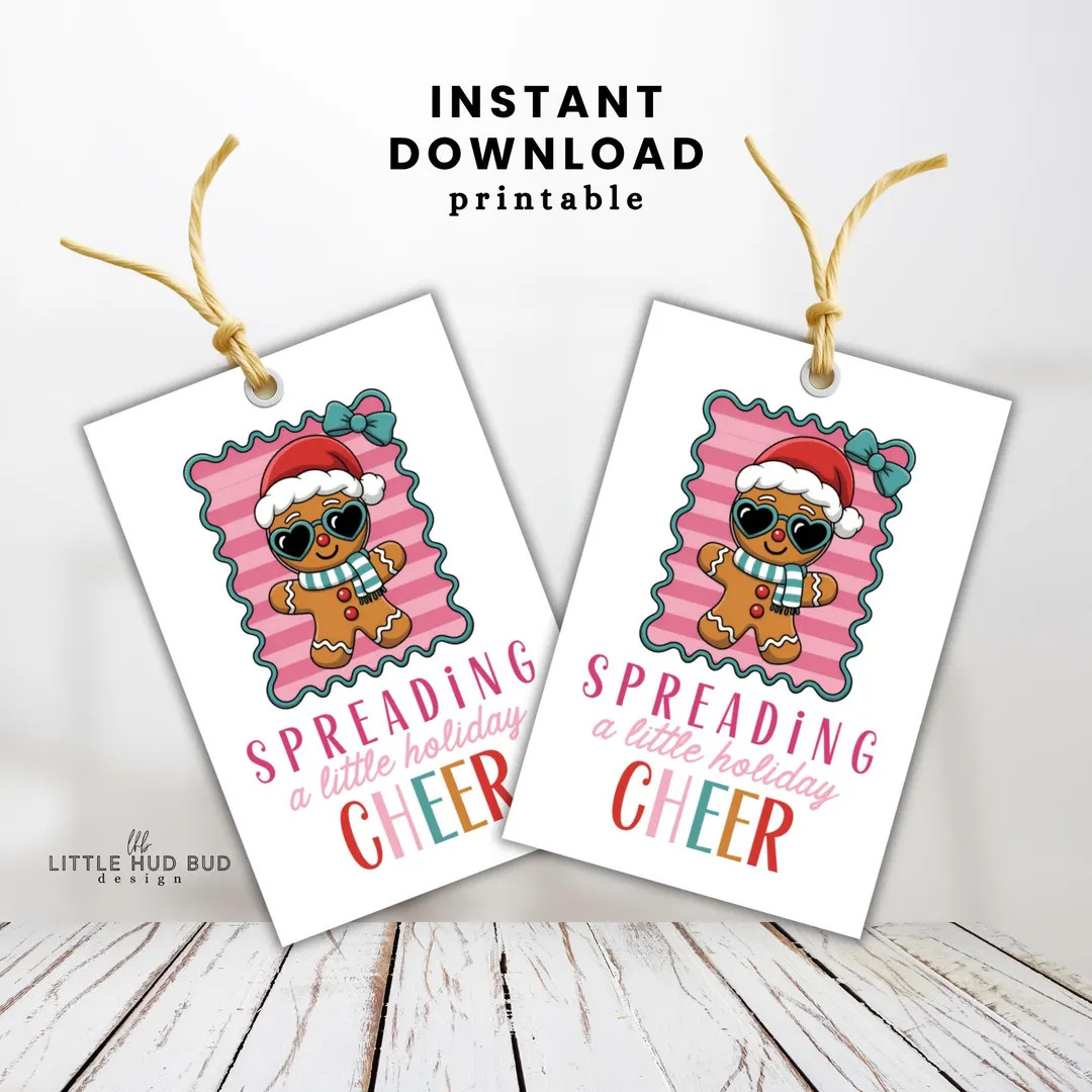 Printable Christmas Cheer Tags for Gymnastics Christmas Gift Tag for Dance Christmas Treat Tag fo... | Etsy (US)
