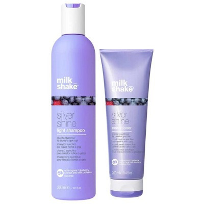milk_shake Silver Shine Light Shampoo (10 oz) + Silver Shine Conditioner (8 oz) - Duo Milkshake Set Kit for Blond or Grey Hair Milk Shake | Target