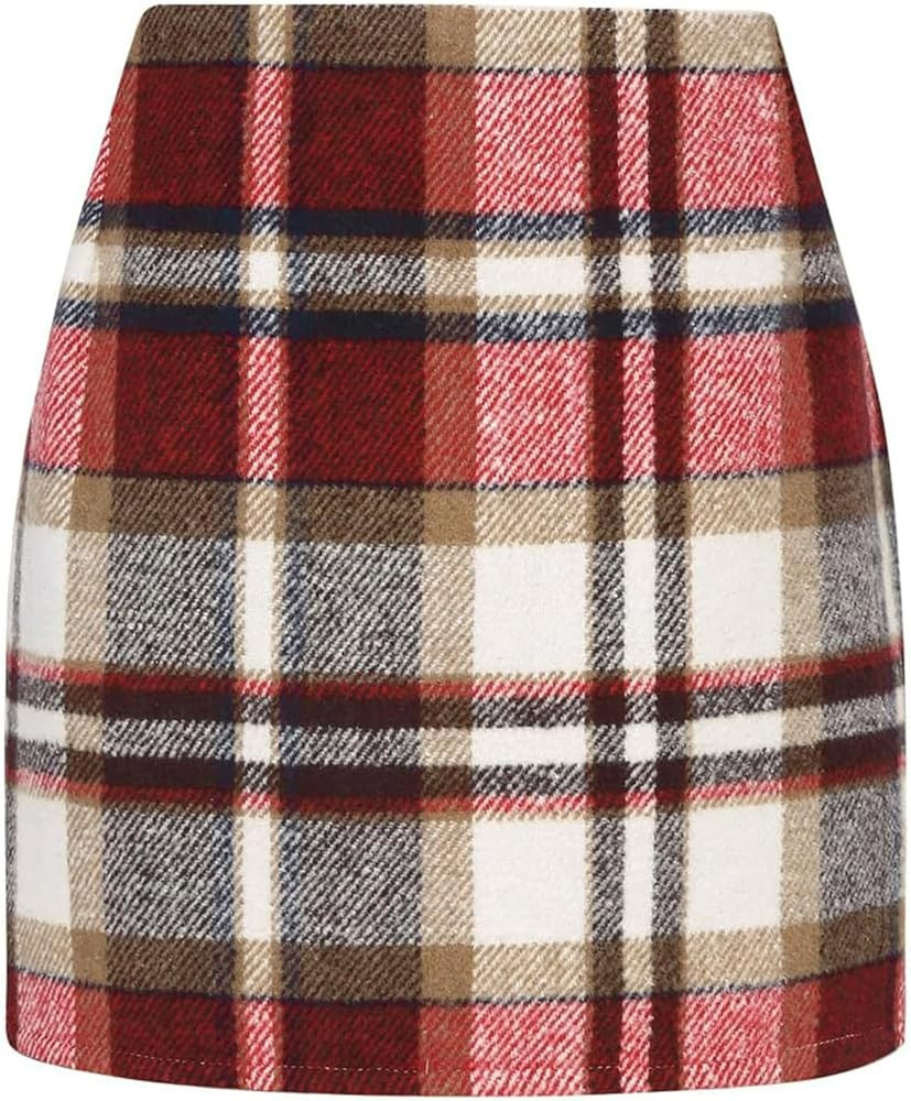 onlypuff Plaid Skirts for Women High Waisted Mini Skirts Ladies Fall Fashion Outfits Bodycon Abov... | Amazon (US)