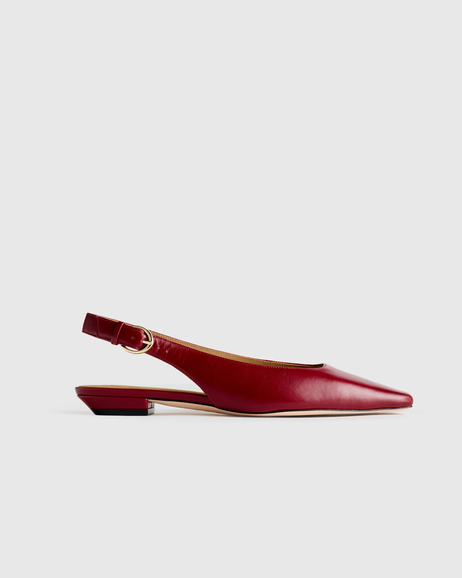 Quince | Women's Italian Leather Slingback Flat in Bone, Size 8 | Quince