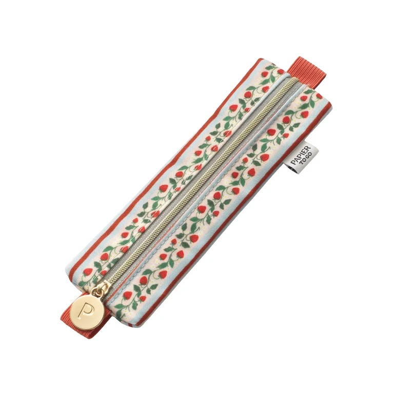 Papier To Go Elastic Fabric Pen Pouch, Strawberry Stripe, Red | Walmart (US)