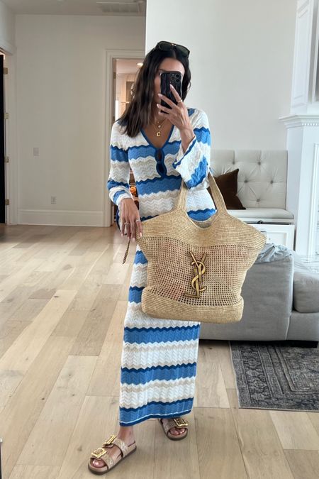 This blue & white striped knit maxi dress is perfect for summer vacation 🌊

Resort wear, vacation dress, beach dress, beach vacation dress, maxi dress, long dress, designer beach bag, ysl beach bag, Schutz sandals, date night outfit, vacation outfit, shopbop, Christine Andrew  

#LTKOver40 #LTKTravel #LTKSeasonal
