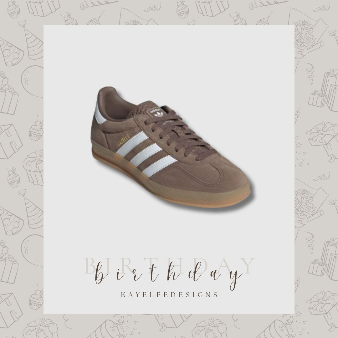 Day 2 of my Birthday Wishlist! If you know me, you know I'm all about that neutral aesthetic with earth tones dominating my closet. These new adidas in a gorgeous chocolate brown would be the PERFECT addition to my collection! I'm a size 9-9.5 in shoes. They'd pair seamlessly with so many outfits I already own. My birthday is coming up soon (June 19th) and these would definitely make the celebration even sweeter. 

 