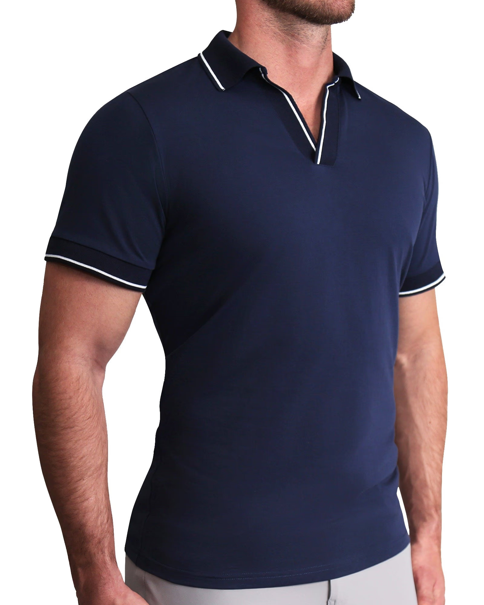 "The Rhett" Navy With White Tipped Polo | State and Liberty (US)