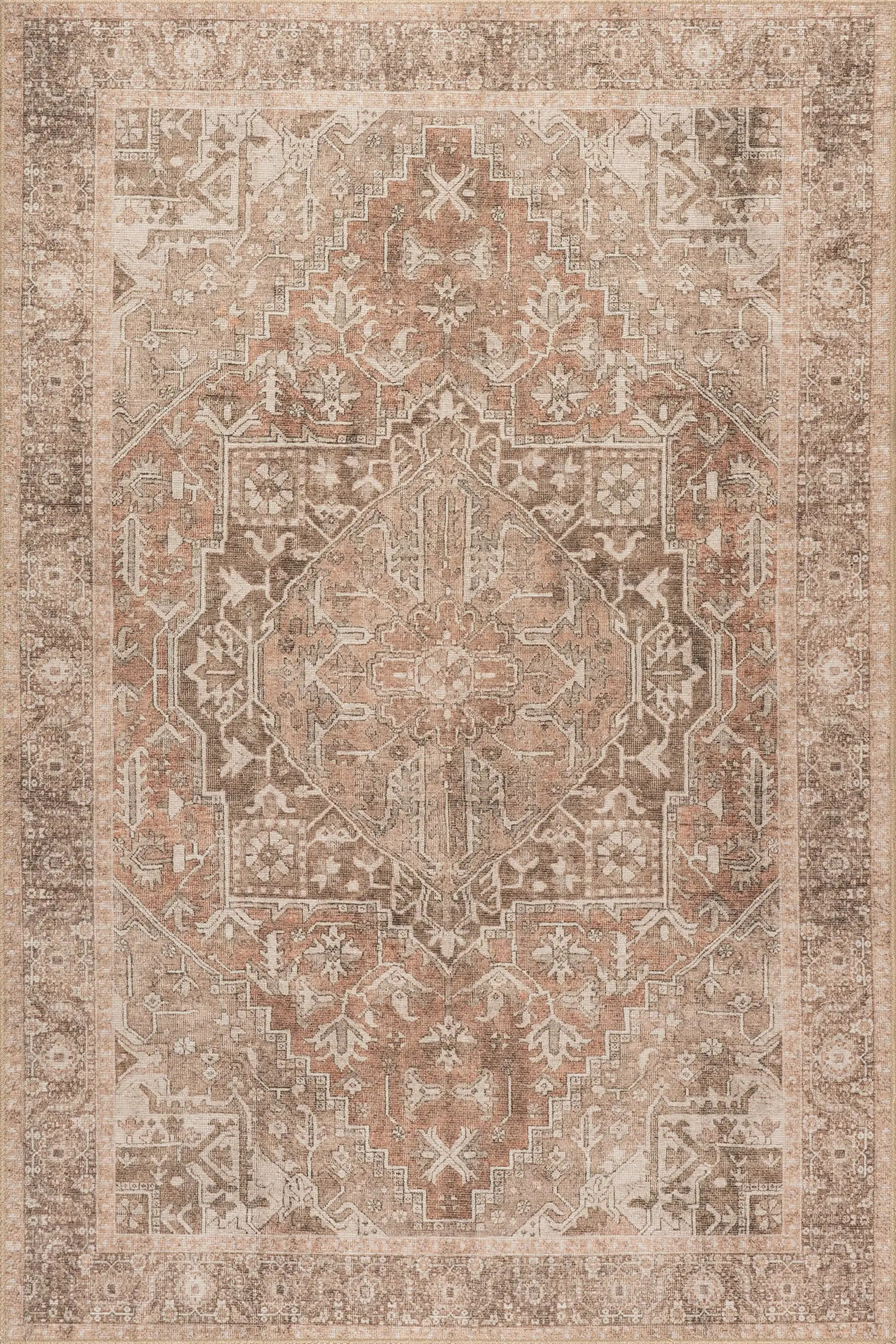 Maddison Vintage Medallion Rug | Light Brown | Rugs USA