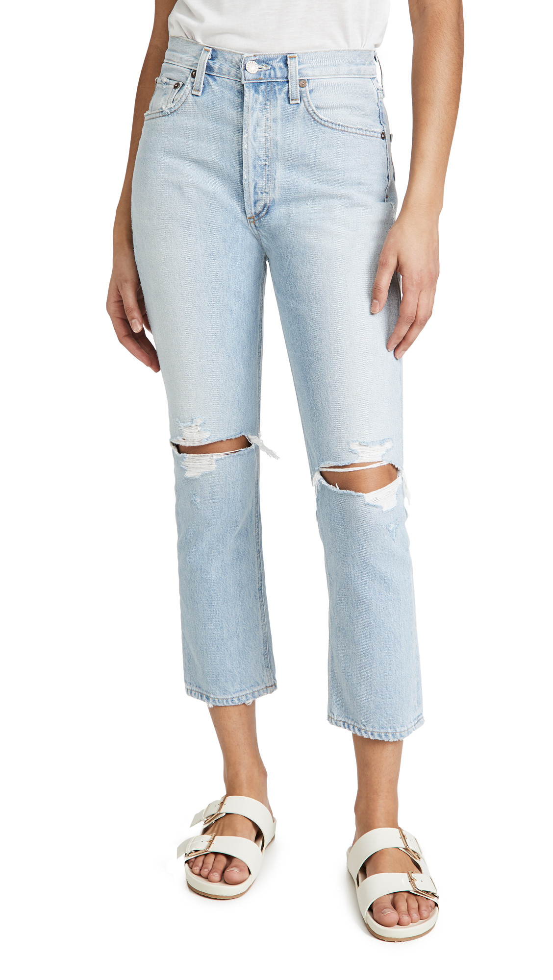 Riley High Rise Straight Crop Jeans | Shopbop