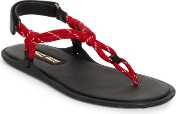 Miu Miu Riviere Cord & Leather Sandal (Women) | Nordstrom | Nordstrom