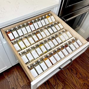 Clear Acrylic Spice Drawer Organizer, 4 Tier- 2 Set Expandable From 13" to 26" Seasoning Jars Dra... | Amazon (US)