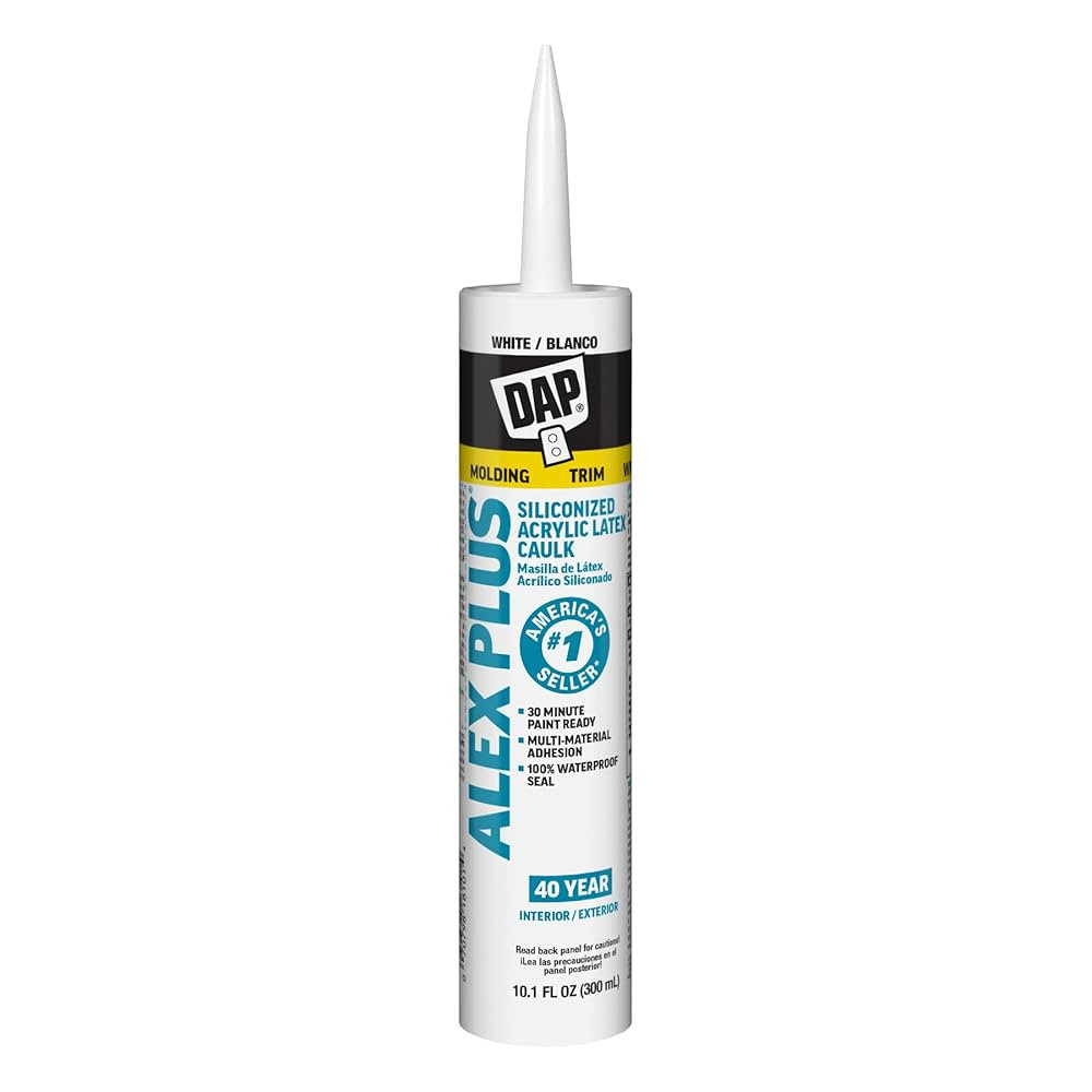 DAP INC 18152 10.1oz White Alex Plus Acrylic Latex Caulk with Silicone | Amazon (US)