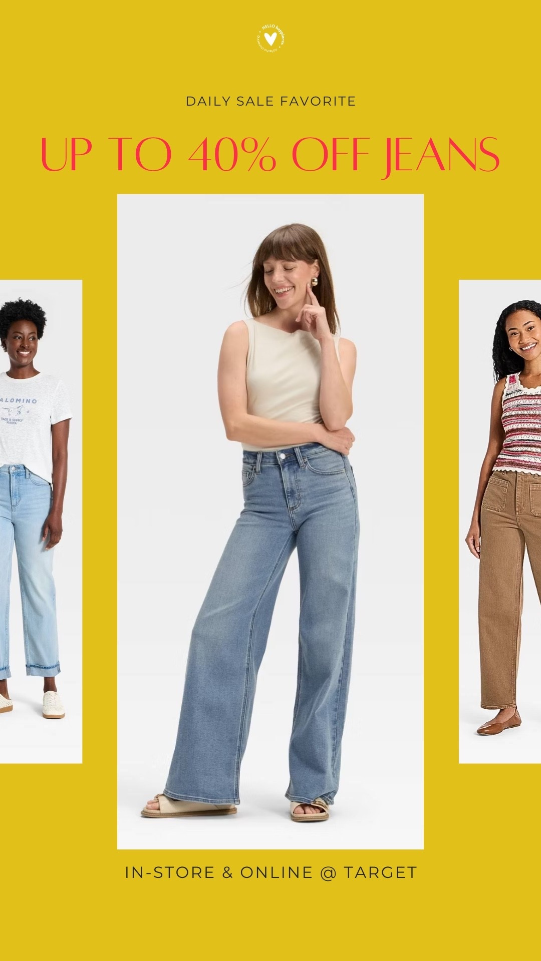 Target denim is having a MAJOR moment 👖✨ Up to 40% off jeans in-store + online! The perfect excuse to refresh your denim lineup with a few new favorites. 🤍

#LTKSaleAlert #LTKootd #LTKSeasonal
