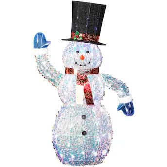 Holiday Living 5-ft LED Sparkle Frozen Fractals Snowman Yard Decoration | Lowe's