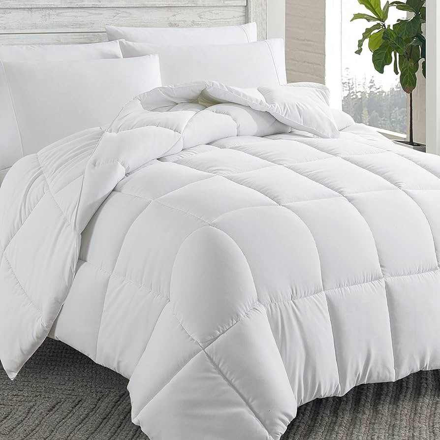 Cosybay Down Alternative Comforter (White, Queen) - All Season Soft Quilted Queen Size Bed Comfor... | Amazon (US)