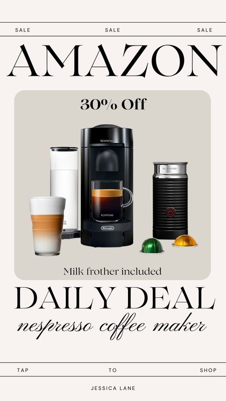 Amazon daily deal, save 30% on this Nespresso Virtuo coffee maker with milk frother. Nespresso, coffee maker, espresso maker, milk frother, Nespresso coffee maker, kitchen appliances, Amazon deal, Amazon home, Mother's Day gift idea

#LTKGiftGuide #LTKhome #LTKsalealert