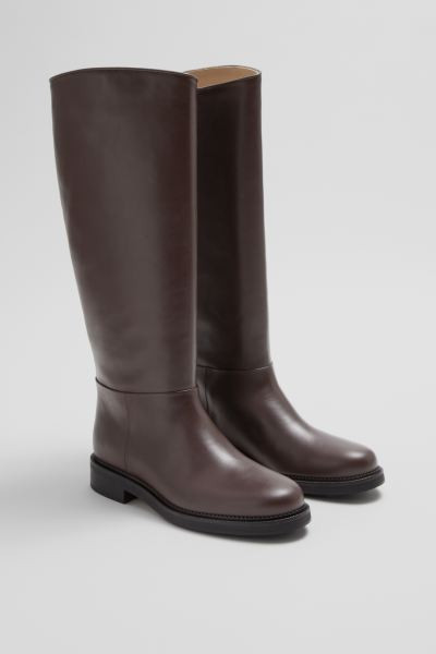 Leather Riding Boots - Brown - Ladies | H&M GB | H&M (UK, MY, IN, SG, PH, TW, HK)