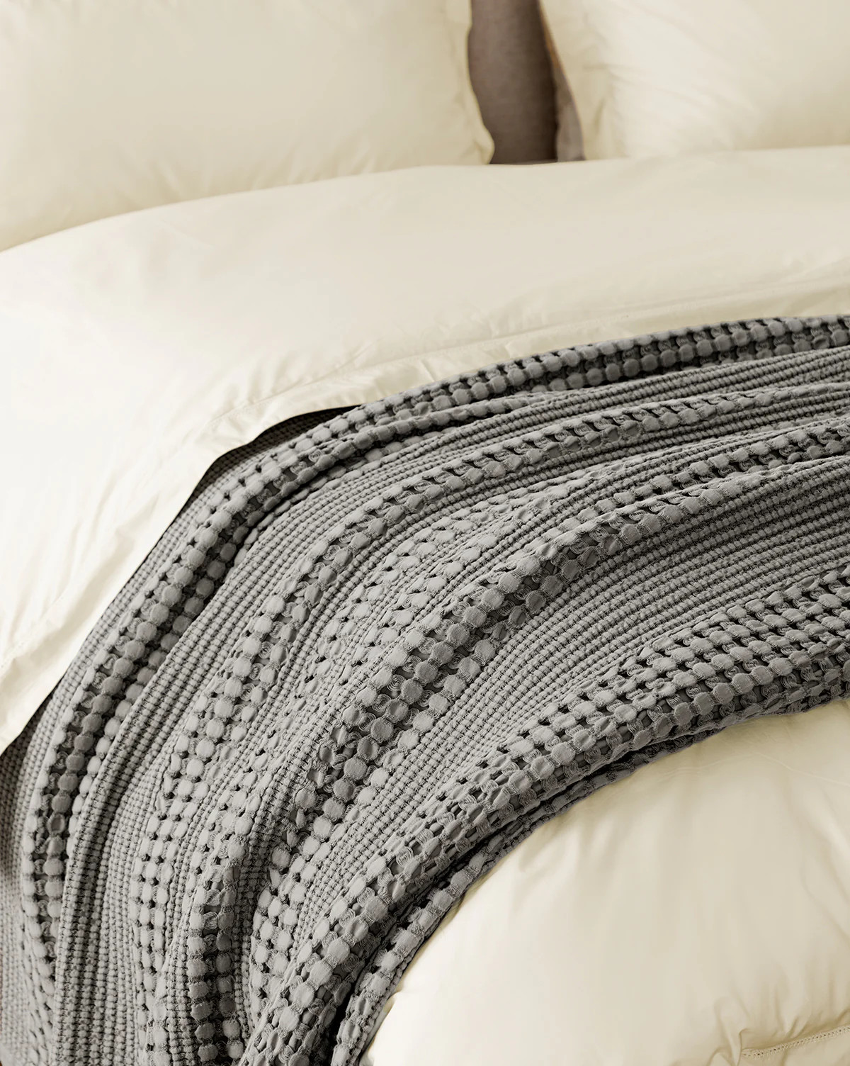 Carnel Gray Waffle Blanket | McGee & Co. (US)