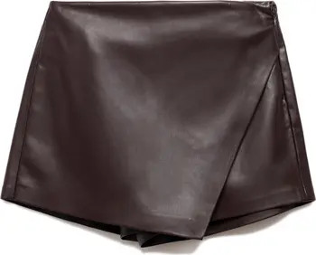 Wrap Faux Leather Skort | Nordstrom