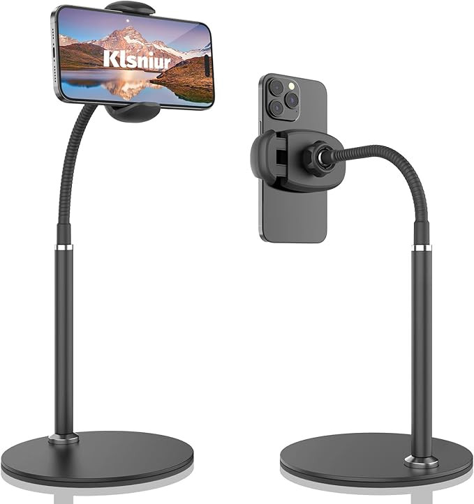 Cell Phone Stand, Adjustable Height & Angle Gooseneck Stand for Desk Flexible Arm Universal Holde... | Amazon (US)