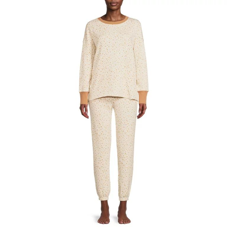 Secret Treasures Women's and Women's Plus Sleep Top and Cuffed Pants, 2-Piece | Walmart (US)