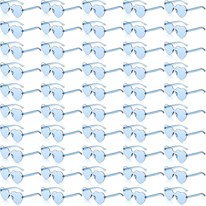 Konohan 50 Pairs Heart Shaped Sunglasses Bulk, Colored Rimless Heart Sunglasses for Weddinng Hall... | Amazon (US)