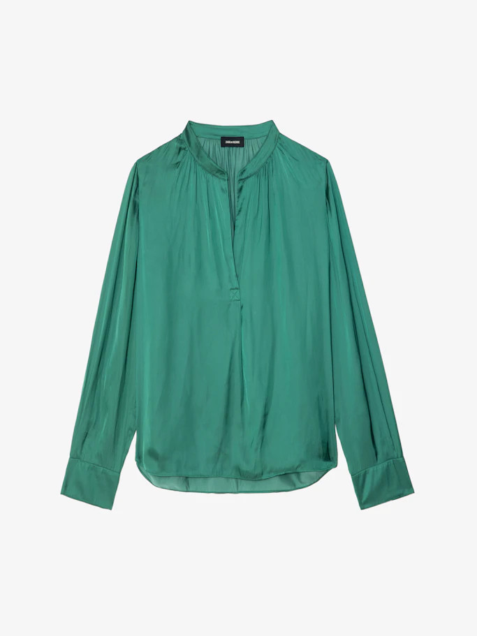 Tink Emerald Green Satin Blouse | Zadig et Voltaire (US)