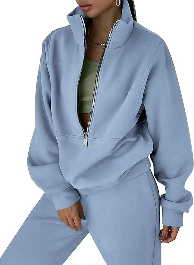 LTSCNRM Women's 2two Piece Outfits Sweater Sets Casual Loose Knit Crewneck Short Sleeve Tops Wide... | Amazon (US)