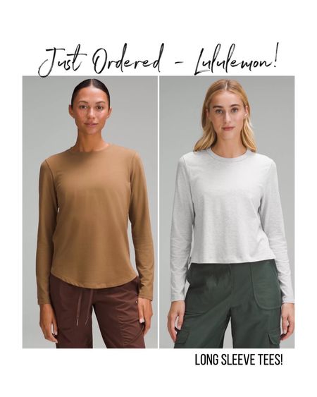 In my cart! Long sleeve tees from Lululemon; the Love tee and the classic fit tee! Two of my favorites, I wear a size 10.


#LTKstyletip #LTKfindsunder100 #LTKSeasonal