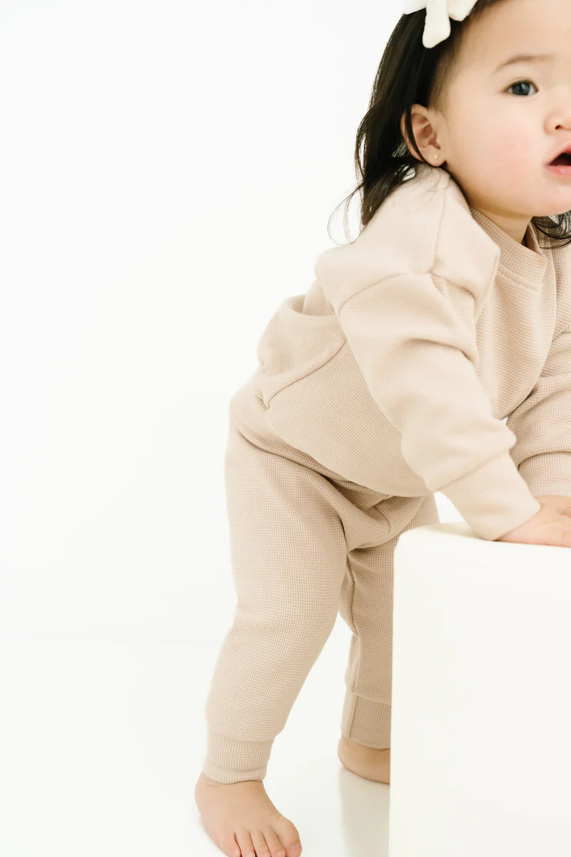 Oat Waffle Crewneck Set | Little One Shop Co