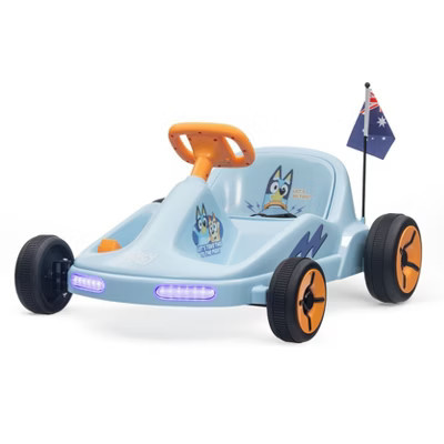 Bluey 12V Electric Go Kart for Kids with Lights, Seat Belt, Rechargeable Battery, Durable Outdoor Ride-On Toy for Ages 3-6 | Target