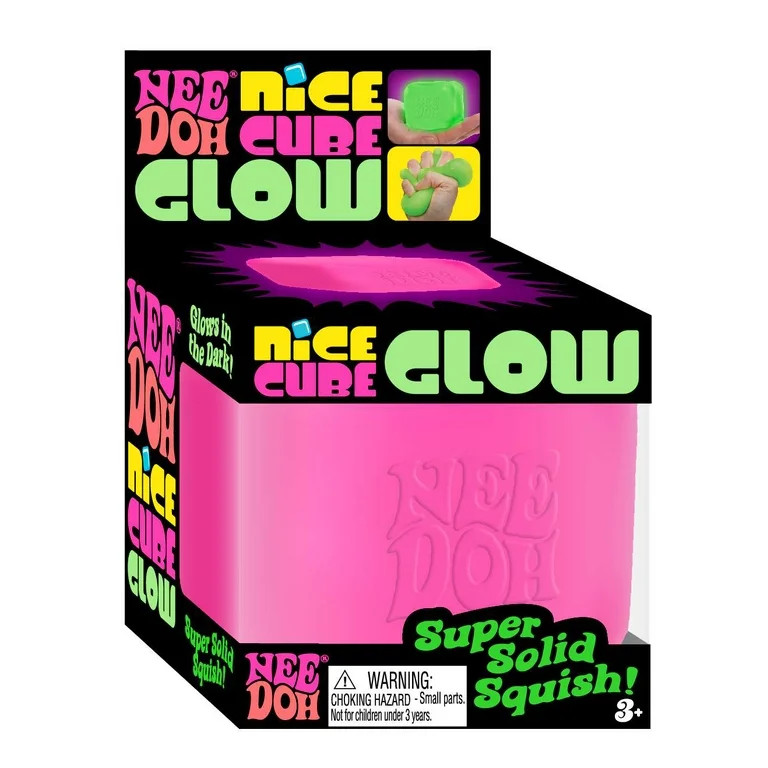 NeeDoh Nice Cube GLOW PINK Stress Ball (Glows in the Dark!) | Walmart (US)