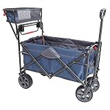 MacSports Utility Wagon Outdoor Heavy Duty Folding Cart Push Pull Collapsible with All Terrain Wheel | Amazon (US)