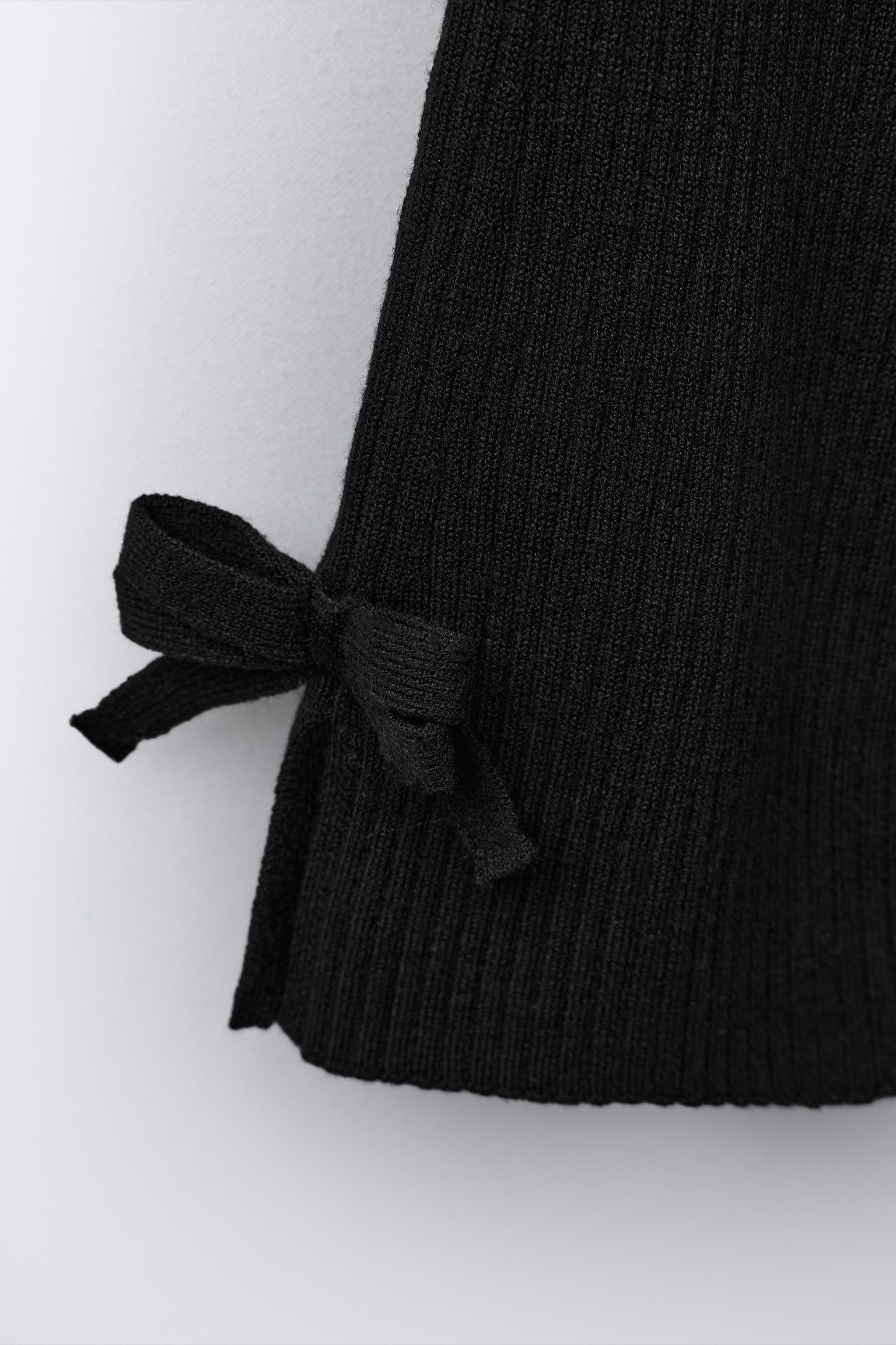 KNIT FLARE LEGGINGS WITH BOWS | Zara UK