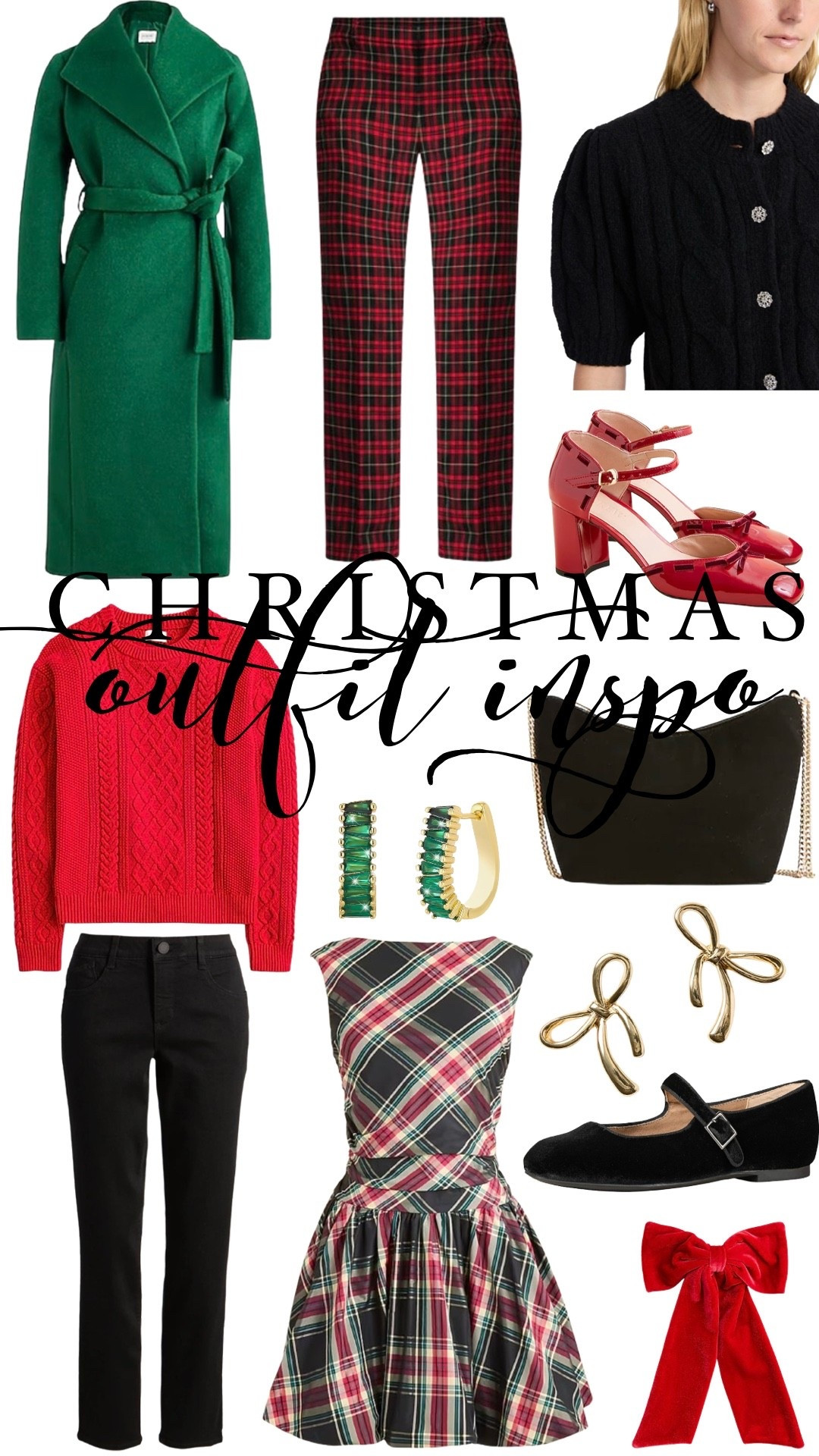 Christmas and holiday party outfit inspo. So many cute plaids!😍

Christmas | Party Outfit | Holiday Party | Party Dress | Plaid Dress | Handbag | Sequins | bow earrings | plaid pants | cable knit sweater | green | red shoes | party heels 

#ltkholiday #ltkshoecrush #ltkootd 

#LTKFindsUnder50 #LTKSaleAlert #LTKFindsUnder100