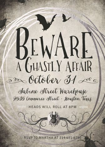"A Ghastly Affair" - Customizable Holiday Party Invitations in Black by tad and faboo. | Minted