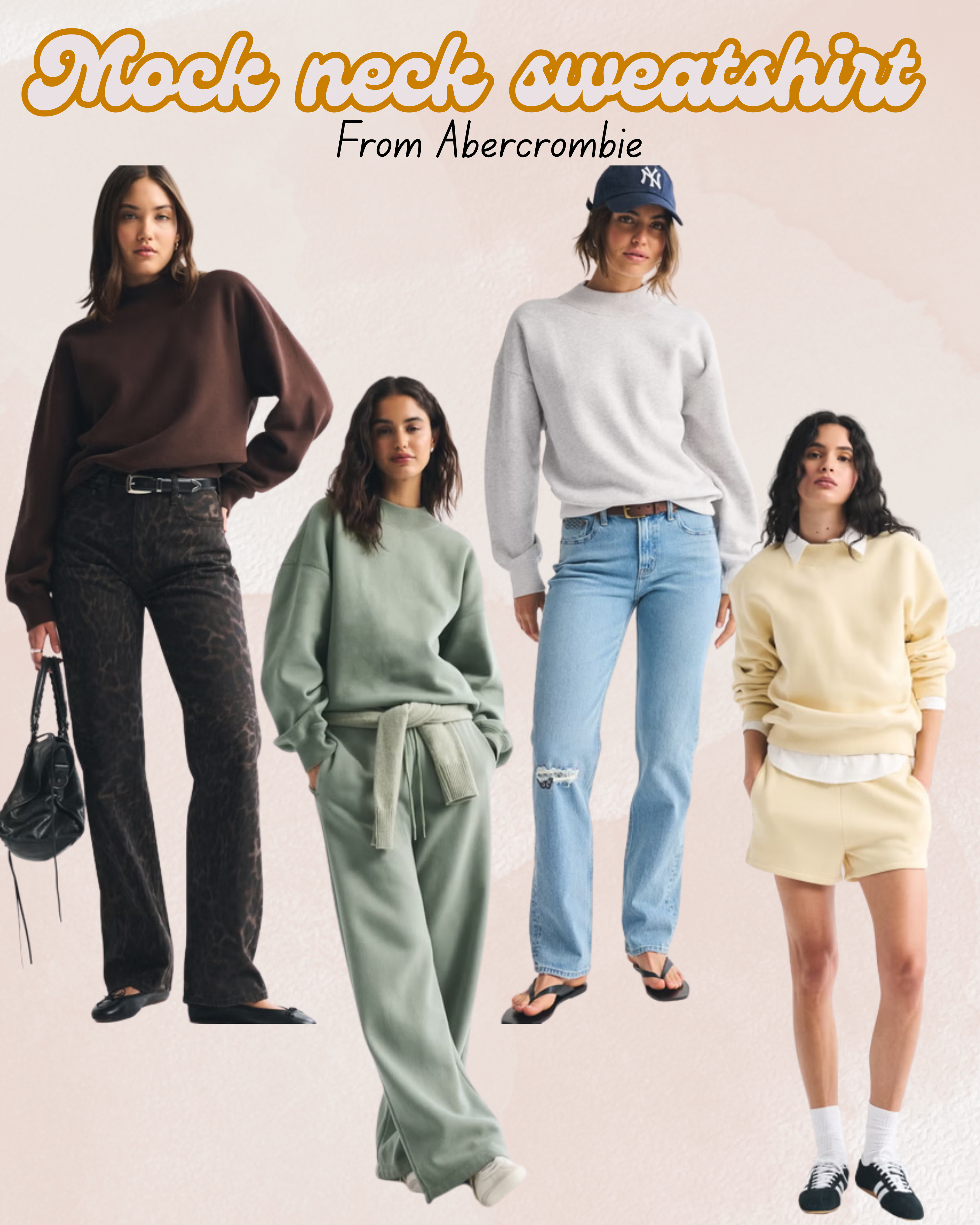 Mock neck sweatshirts are the new must have item.  Abercrombie has these must have mockneck Sunday Crew in so many colors! Dress it up or dress it down for the perfect ootd.  

 

#LTKValentine #LTKmomlife #LTKActive