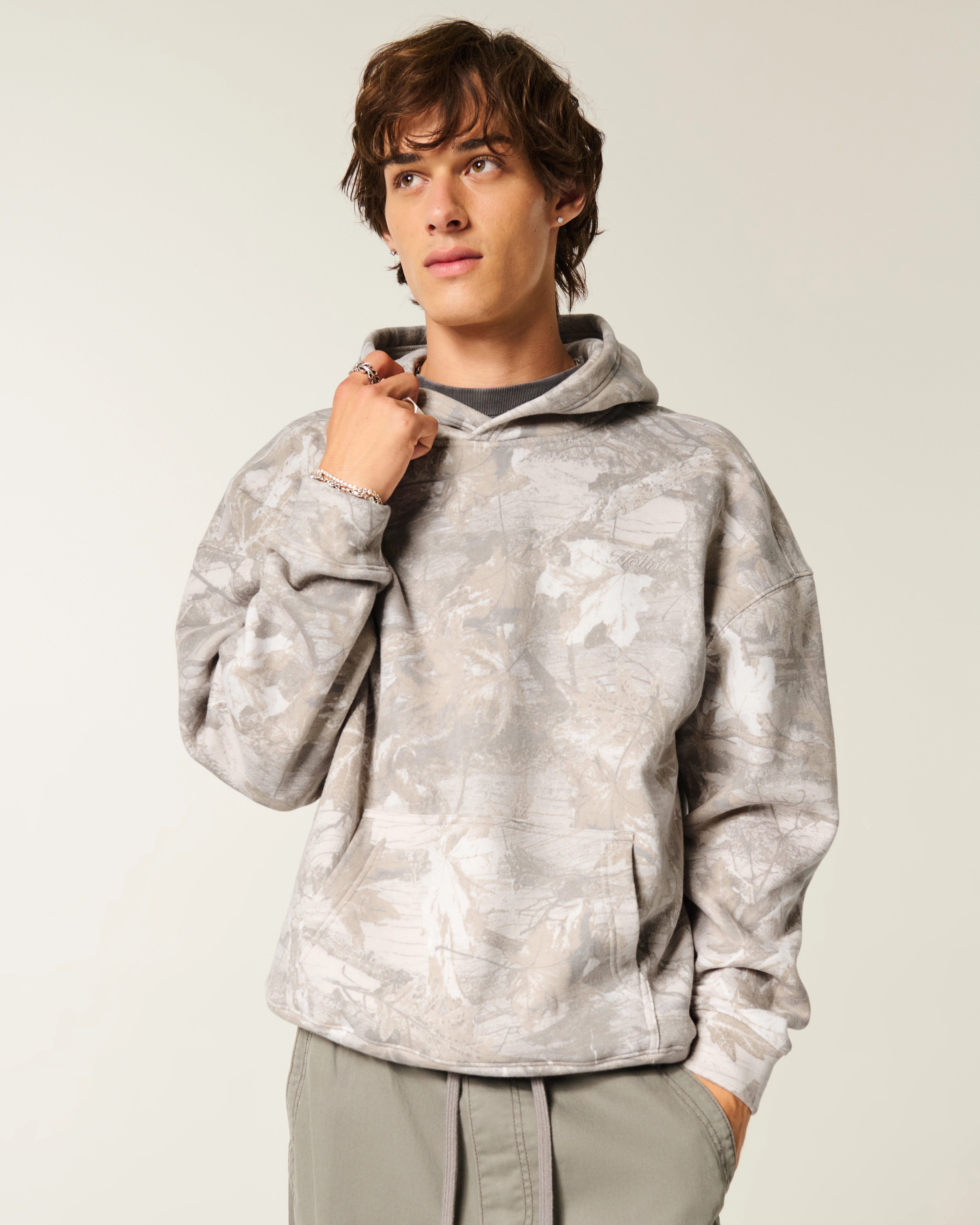 Boxy Camo Logo Hoodie | Hollister (US)
