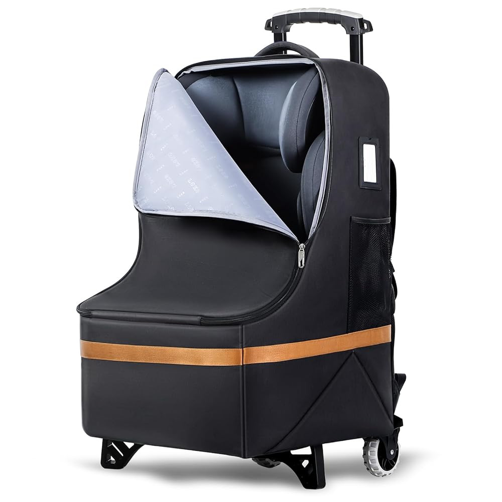 Padded Car Seat Travel Bag for Airplane with Wheels, Heavy Duty Carseat Bags for Air Travel, Roll... | Amazon (US)