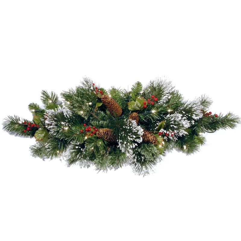 Wintry Pine Lighted Faux Swag | Wayfair North America