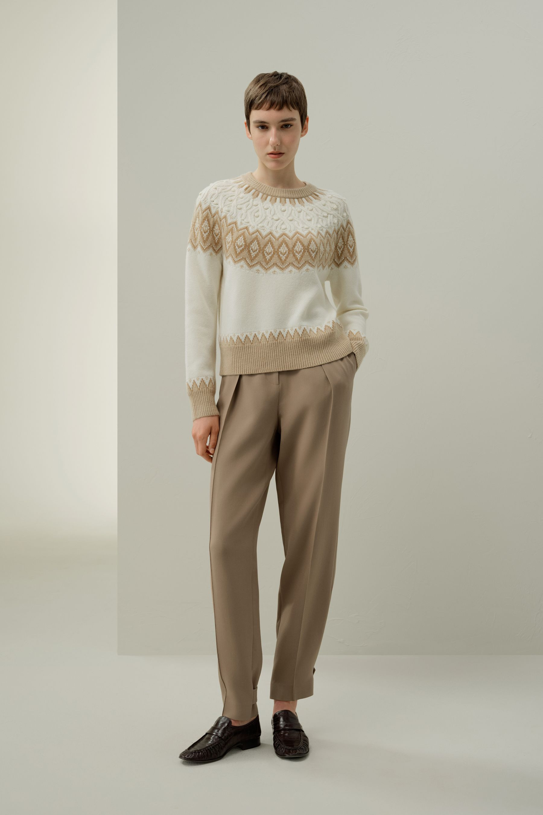 Wool-Cashmere Fair Isle Sweater | LILYSILK