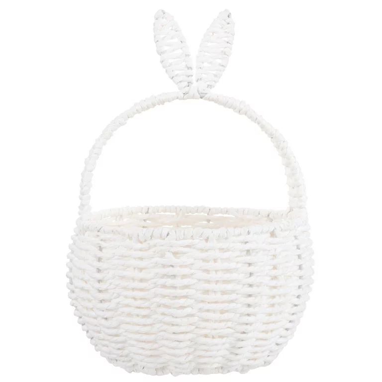 Simulated Rattan Woven Basket Decorative Bunny Ear Design Basket Fruit Basket Flower Basket | Walmart (US)