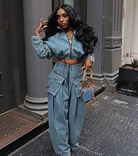 KANSOON Denim Set for Women 2 Piece Sexy Tube Top and High Waist Wide Leg Jeans Pant Outfit Stree... | Amazon (US)