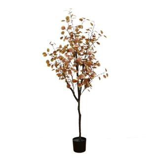 5 ft. Artificial Fall Eucalyptus Tree, Tree Fake Plant In Pot, Realistic Fall Leaf FQZOL_LKRD68SE... | The Home Depot